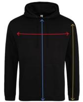 College Hoodie (Adult Size) Size Guide